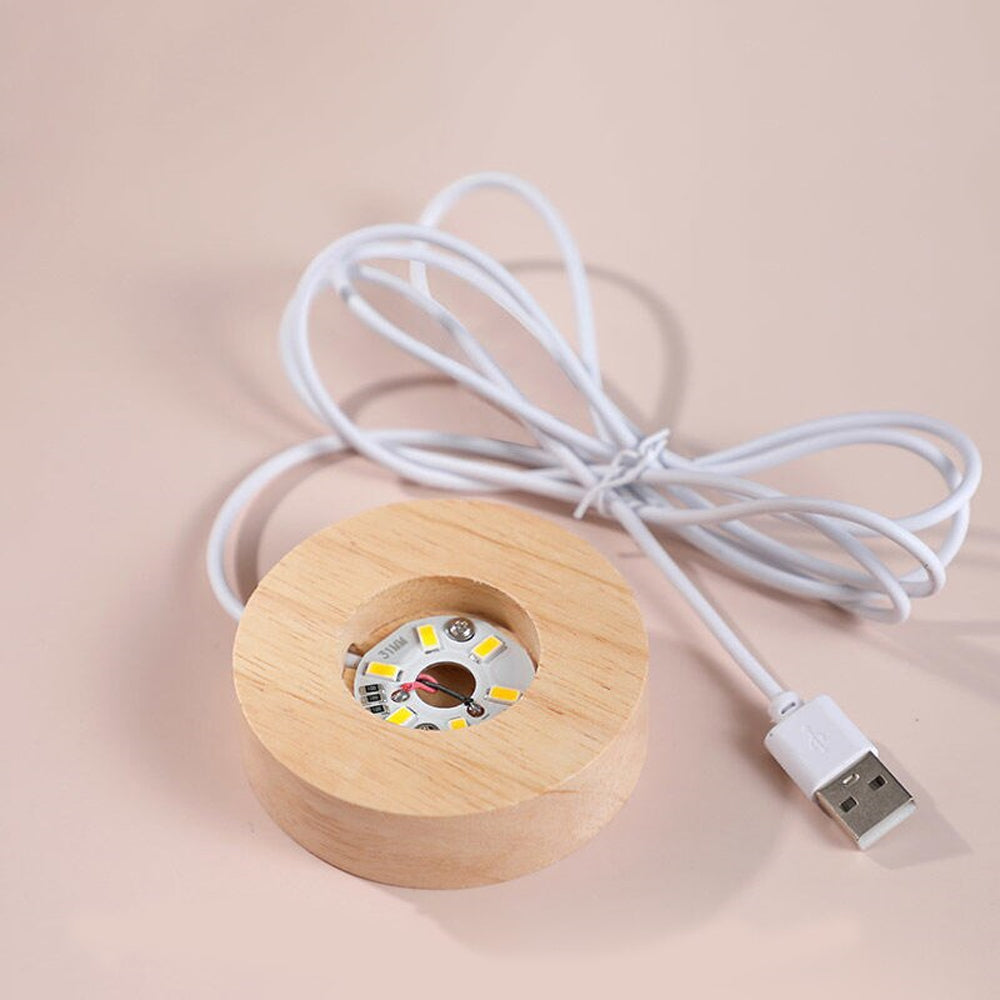 Deniz Anası Tasarımlı Işıklı Cam Küre - Ahşap Standlı - USB Gece Lambası 2
