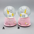 Mini Pembe Kar Küresi - Sevimli Unicorn ve Kız Tasarımlı - Işıklı 1