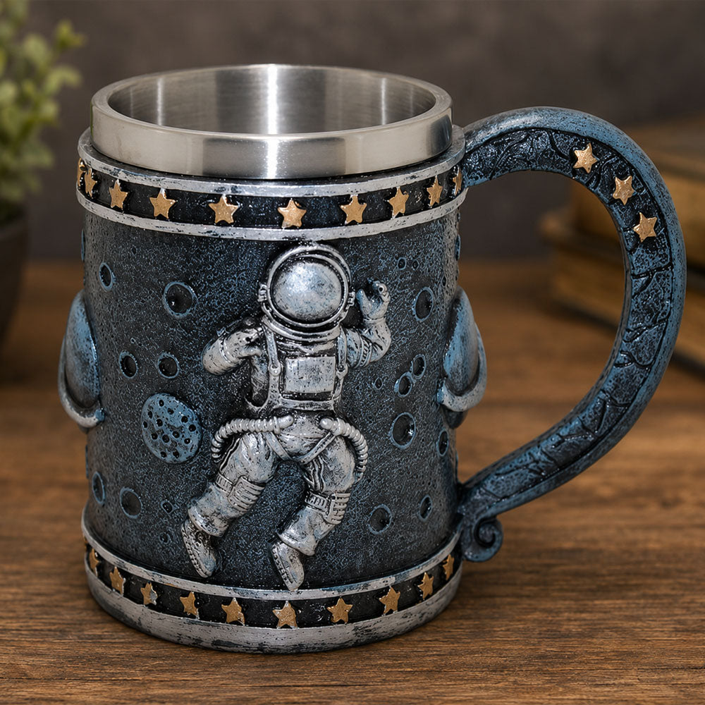 3D Astronot Tasarımlı Kupa Bardak - Çelik İç Yüzeyli - Uzay Teması 1