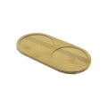 2 BÖLMELİ OVAL AHŞAP BAMBU YAĞDANIK ALTLIK 12X24X0.8CM (5538) 1