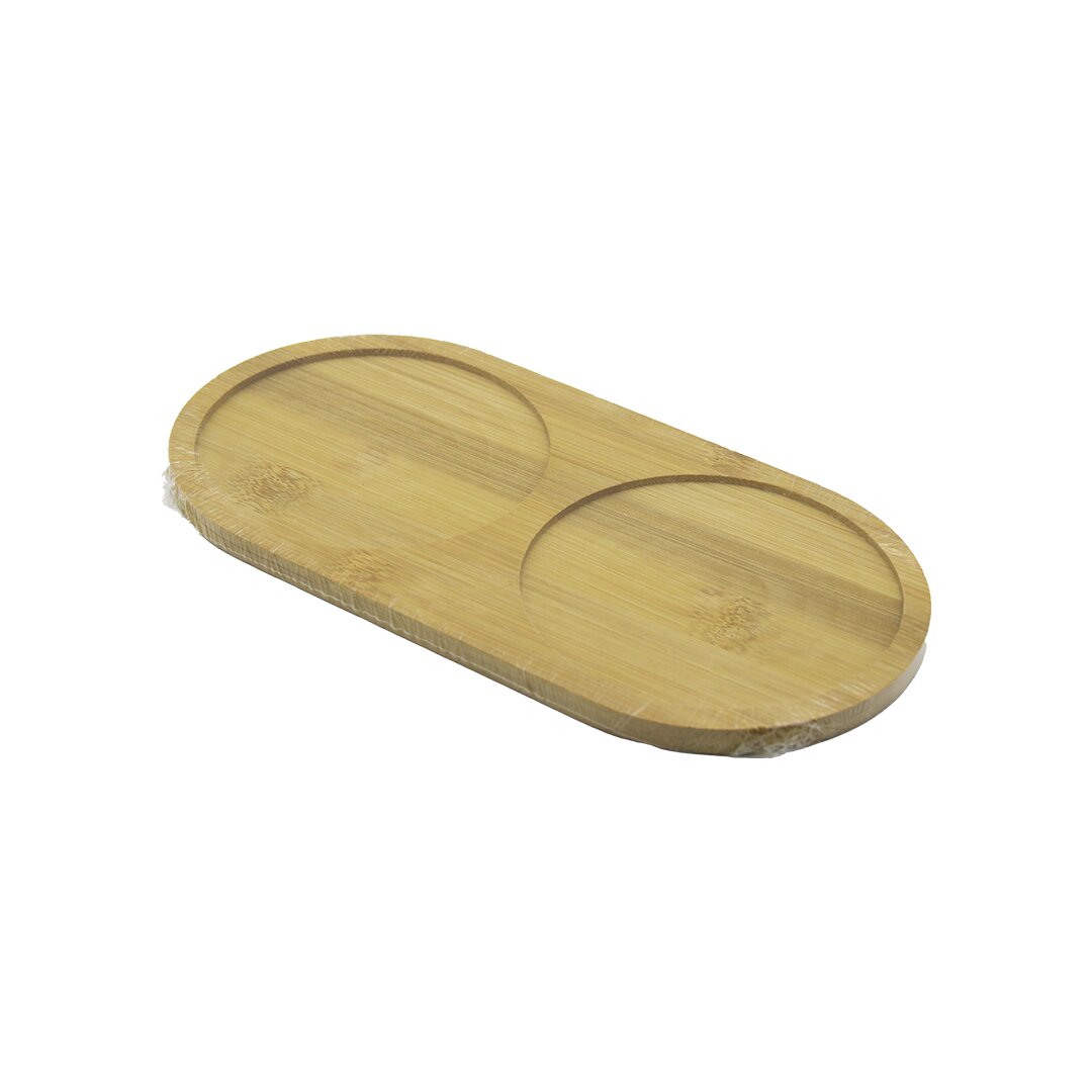2 BÖLMELİ OVAL AHŞAP BAMBU YAĞDANIK ALTLIK 12X24X0.8CM (5538) 1