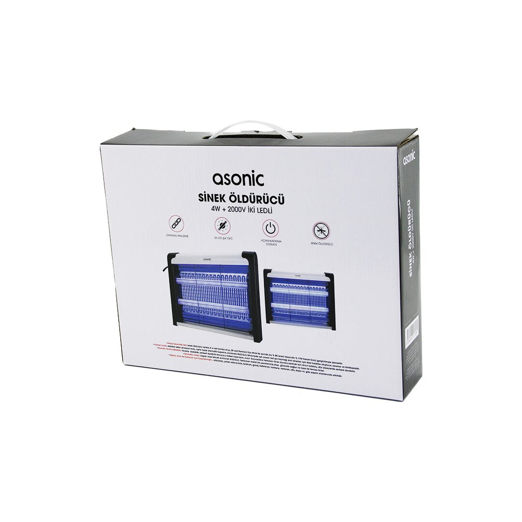 2 LEDLİ SİNEK ÖLDÜRÜCÜ CIZ MAKİNE 4W - 2000V 30M2 ETKİNLİK ALANI AS-A28 (5538) 1