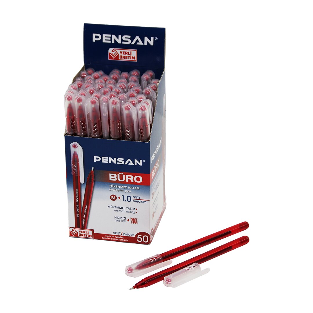 Tükenmez Kalem - Kırmızı Renk - 1.0 mm Medium Uç 1