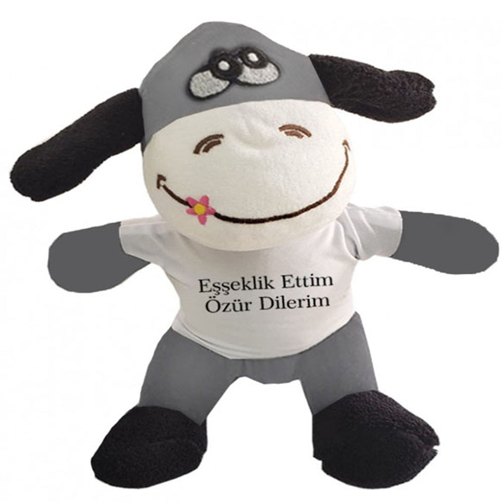 Oyuncak Peluş Eşeklik Ettim Tişörtlü Eşek 1