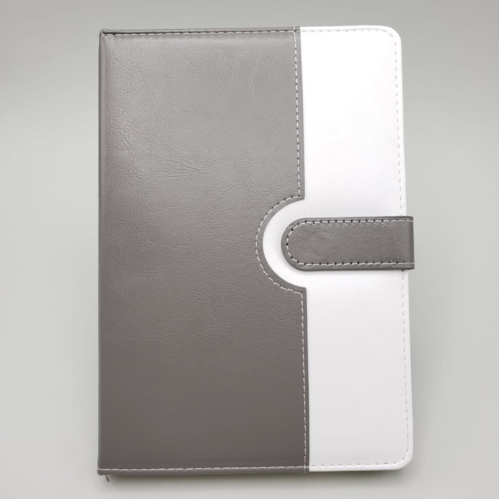 Tarihsiz Ajanda Defter Beyaz Gri Renk 1