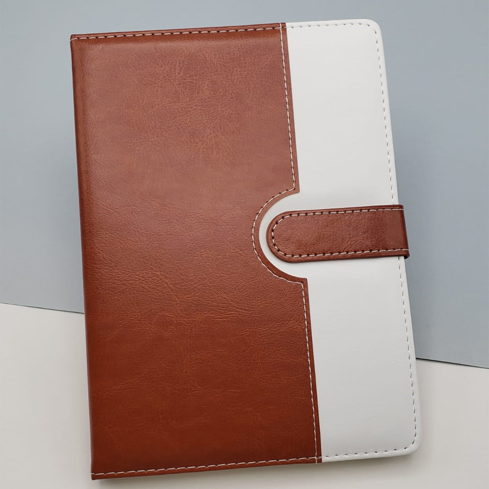 Tarihsiz Ajanda Defter Kahverengi Beyaz Renk 1