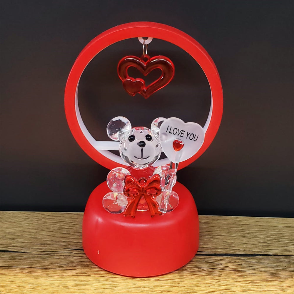 Işıklı Kırmızı I Love You Ayıcık 1