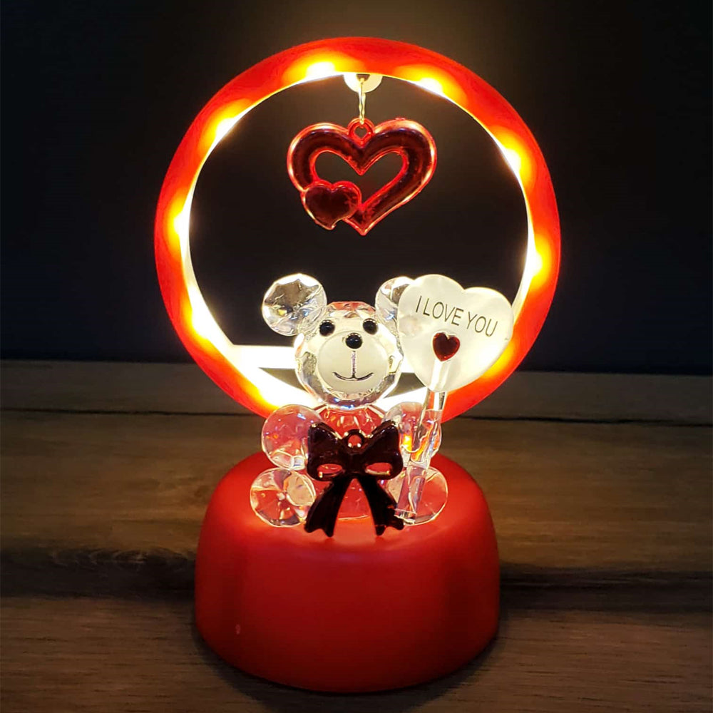 Işıklı Kırmızı I Love You Ayıcık 2