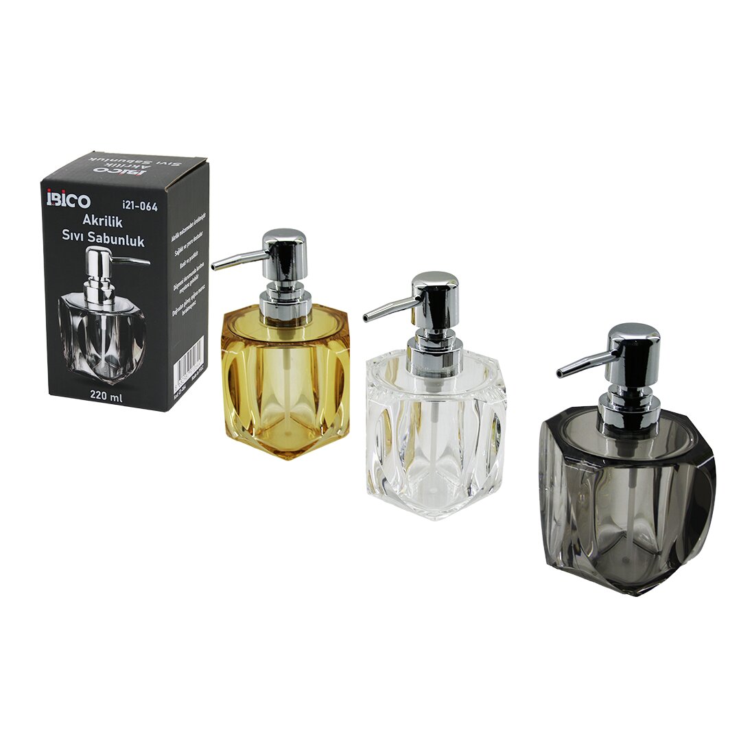 Kare Kalp Tasarımlı Sıvı Sabunluk - 220 ml - Akrilik 1