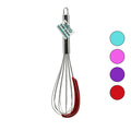 Krom Saplı Çelik Metal Çırpıcı - Renkli Silikon Kazıyıcılı - 30 cm 1