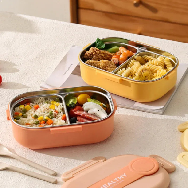 2 Bölmeli Yemek Kabı - 304 Paslanmaz Çelik - 900 ml 2