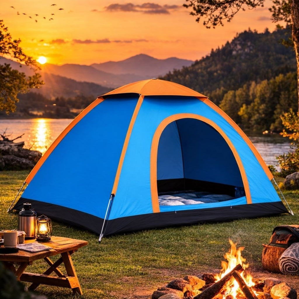 3 Kişilik Yarı Otomatik Kurulum Kamp Çadırı – Suya Dayanıklı, Taşıma Çantalı Outdoor Aile Çadırı, Piknik, Plaj ve Doğa 200x150x110 cm (5538) 1