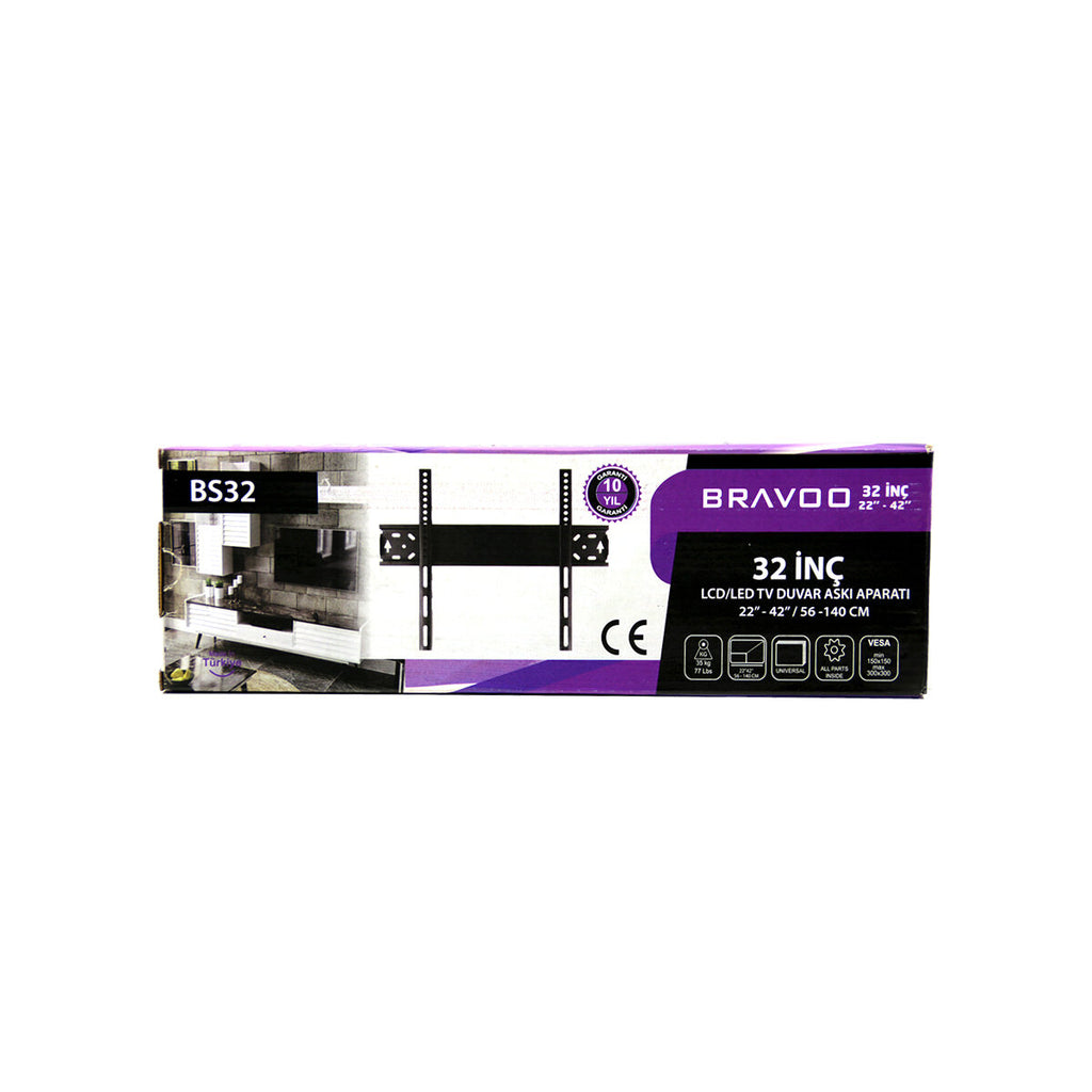 22 İnç ve 44 İnç - 32 İnç Sabit TV Askı Aparatı - LCD LED TV Uyumlu - 56-140 cm 3