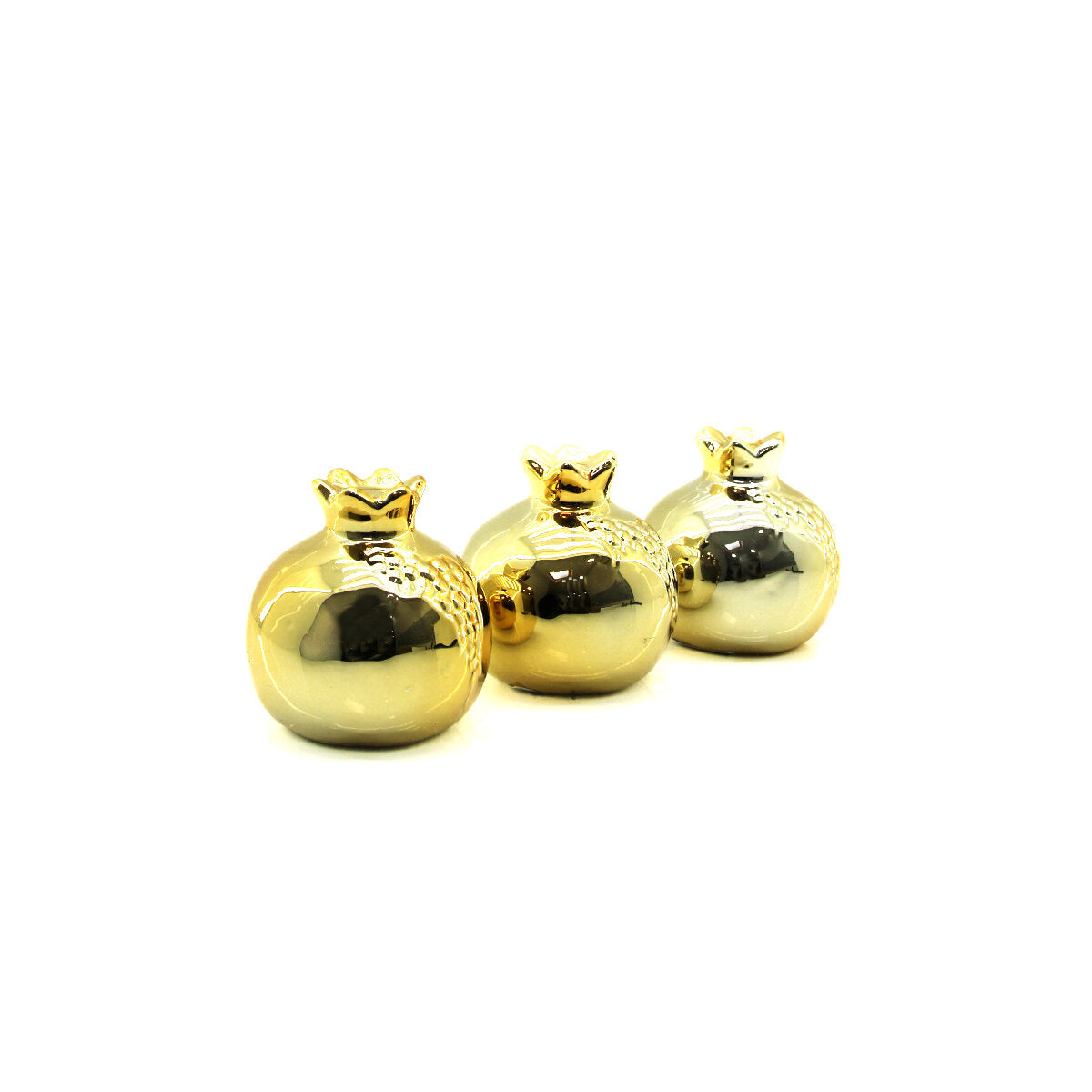 Nar Tasarımlı Biblo - Orta Boy - Seramik - Parlak Altın 1