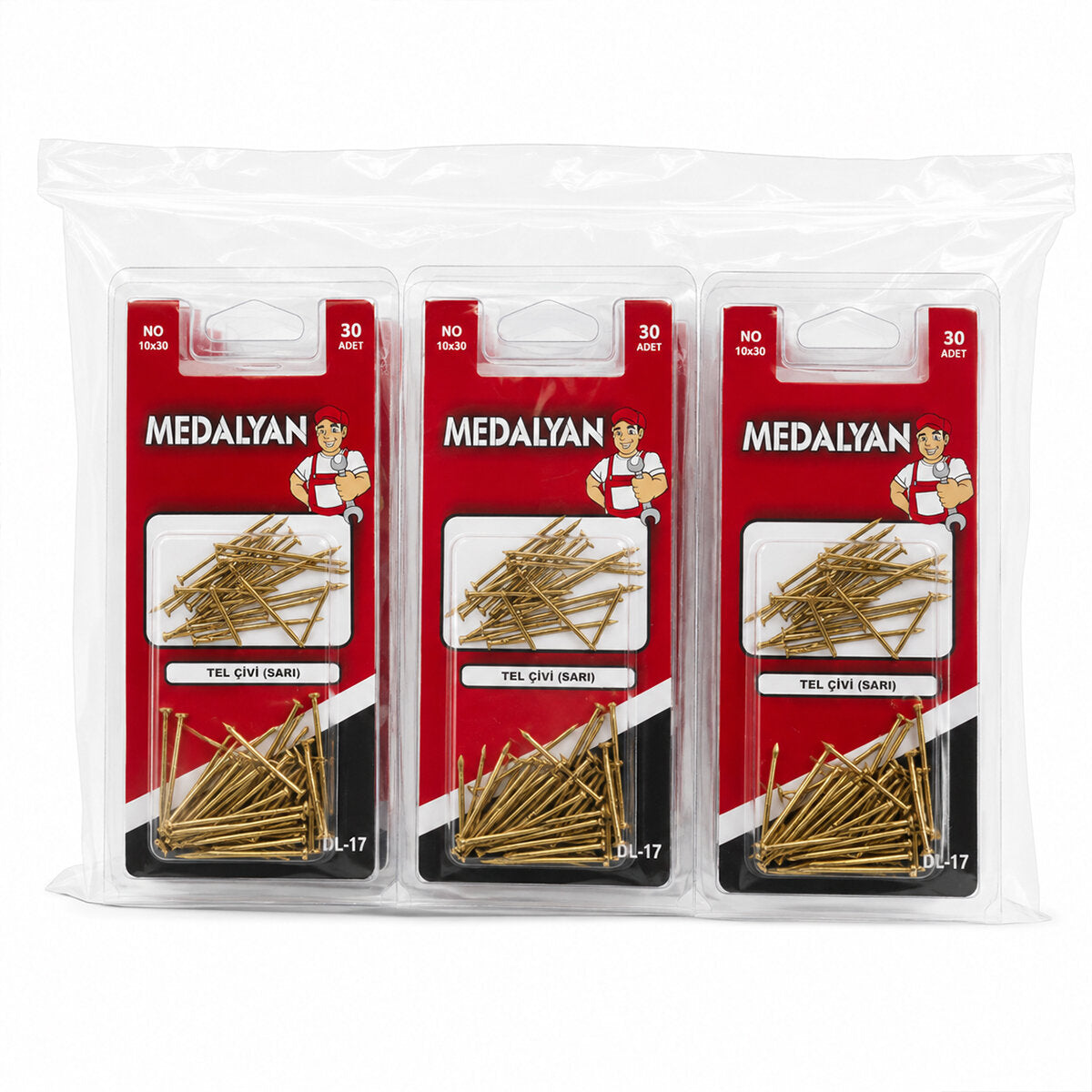 360 ADET 10X30 SARI TP ÇELİK TEL ÇİVİ 12X30PCS (5538) 1