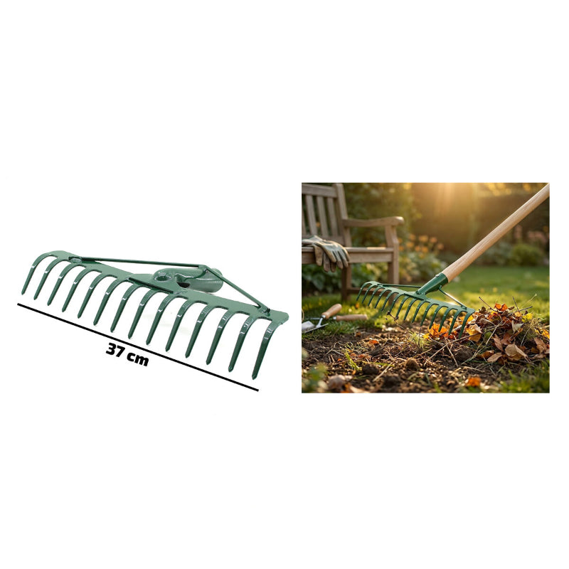 14 Dişli Metal Bahçe Tırmığı - 37 cm Genişlik - Dayanıklı Yapı 2
