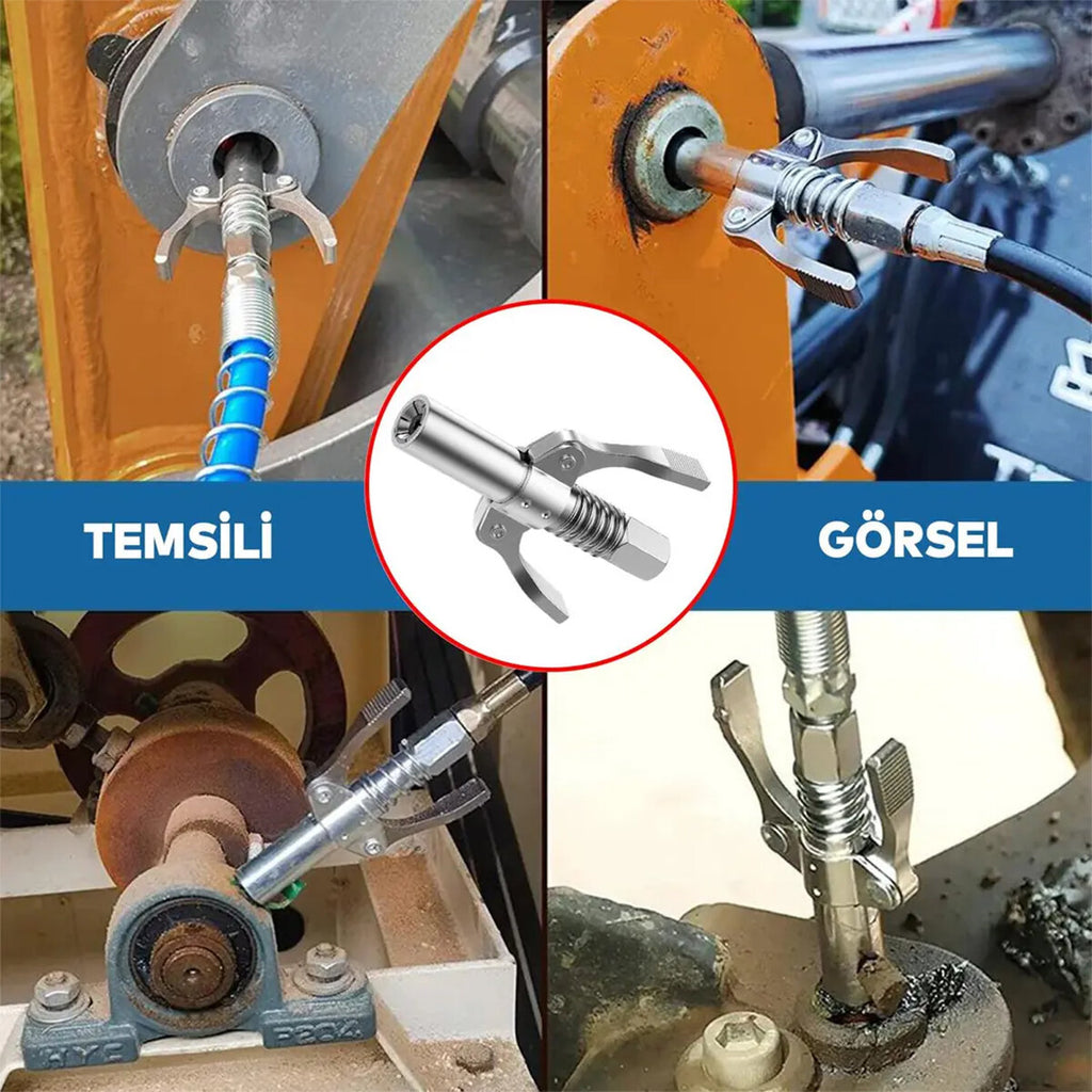 10 Adet Gress Pompa Ucu Seti - Mandallı - 30 cm Hortumlu 3