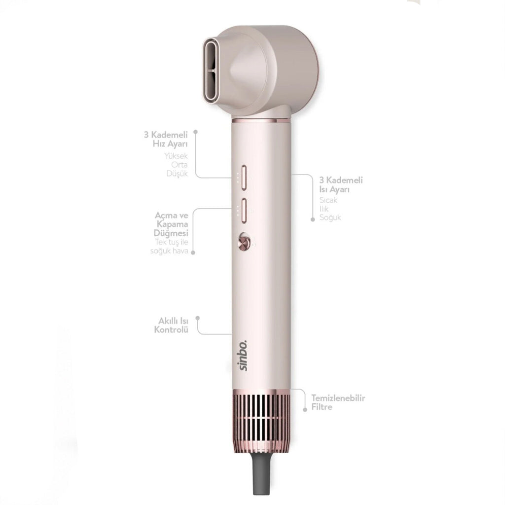 Sinbo Air Brush Saç Şekillendirme Cihazı - 5 Başlıklı - Rose Gold Renk 3