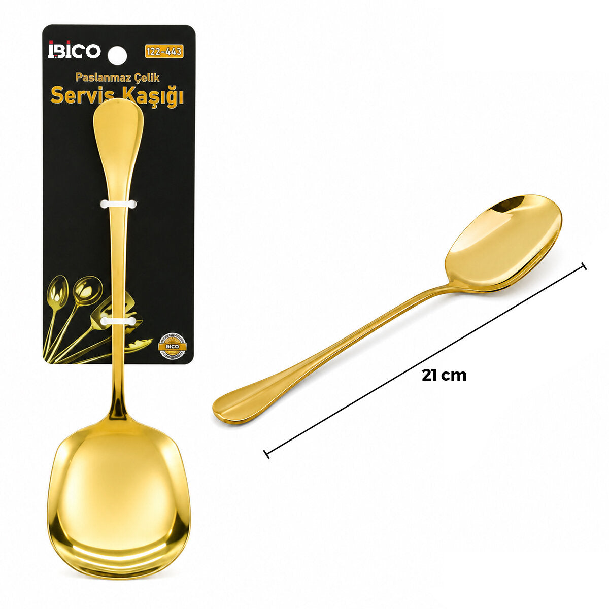 Metal Servis Kaşığı - 21 cm - Gold Renk 1