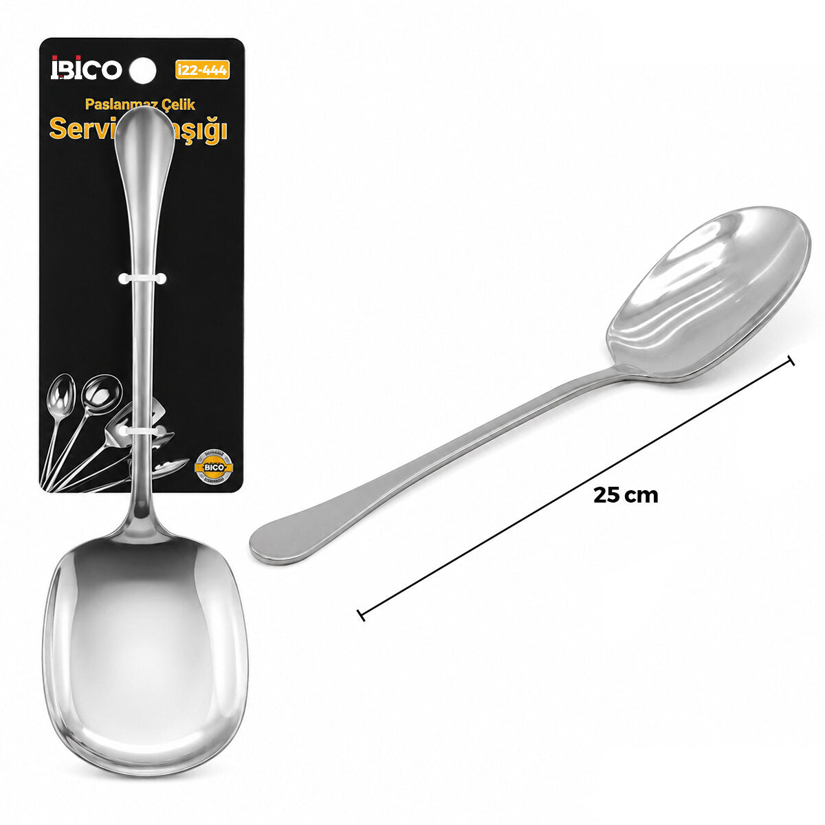 Metal Servis Kaşığı - 25 cm - Krom Renk 1