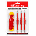 3PCS - ÇİFT TARAFLI UÇ 3MM-5MM-6MM ERGONOMİK SAP ELEKTRİKLİ TORNAVİDA SETİ LRD-144 (5538) 1