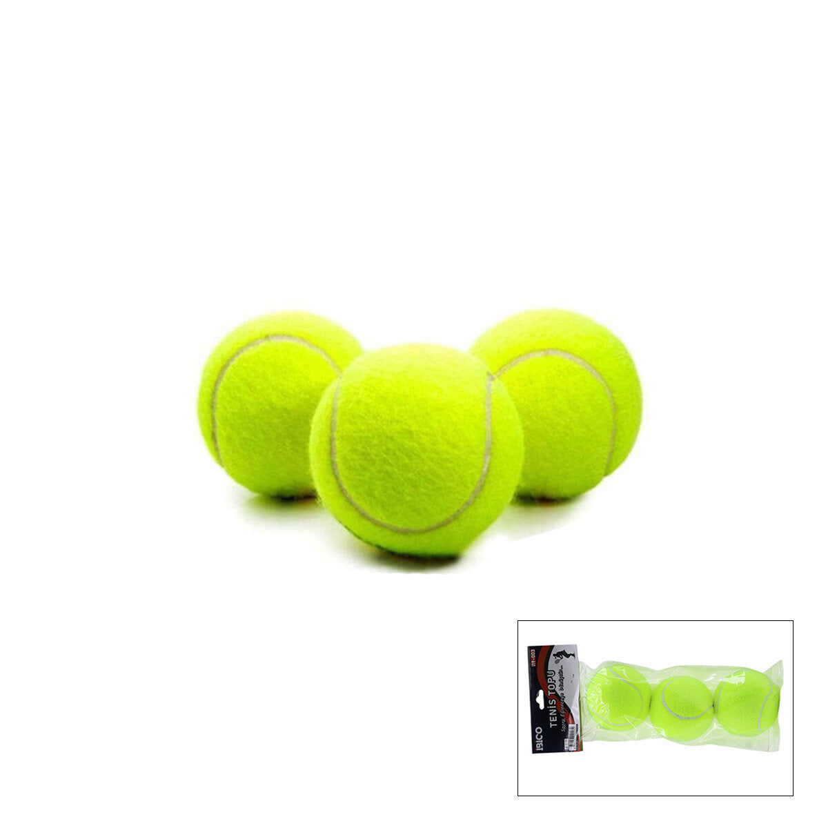 3PCS TENİS KORT TOPU POŞETLİ KARTELA AMBALAJ (5538) 1