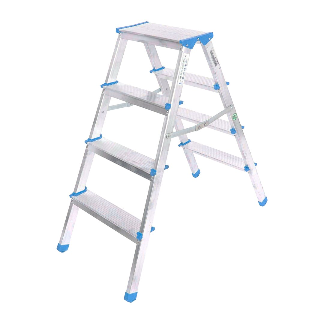 4+4 ÇİFT BASAMAKLI ALÜMİNYUM METAL MERDİVEN YÜKSEKLİK = 92CM BAŞ GENİŞLİK = 8CM (5538) 1