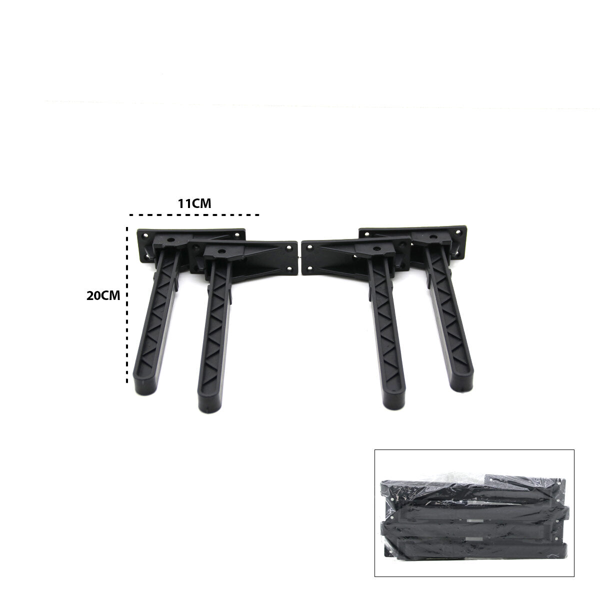 4 ADET SİYAH SOFRA AYAK KOMPLE PLASTİK 20CM AÇ KAPA (5538) 1
