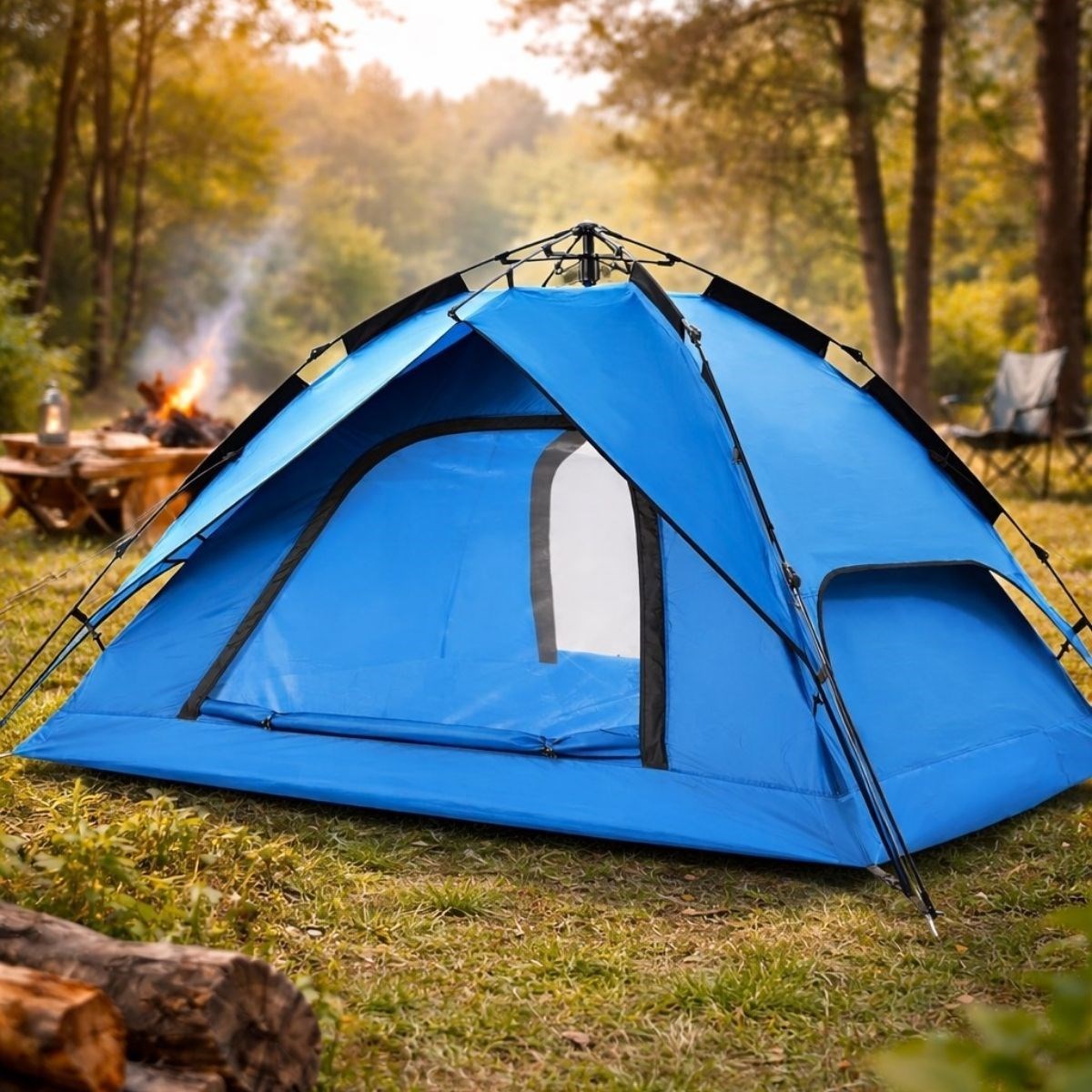 4 Kişilik Otomatik Kamp Çadırı – Çift Katmanlı, Suya Dayanıklı, Hızlı Kurulum Outdoor Aile ve Doğa Çadırı 200x200x140 cm (5538) 1