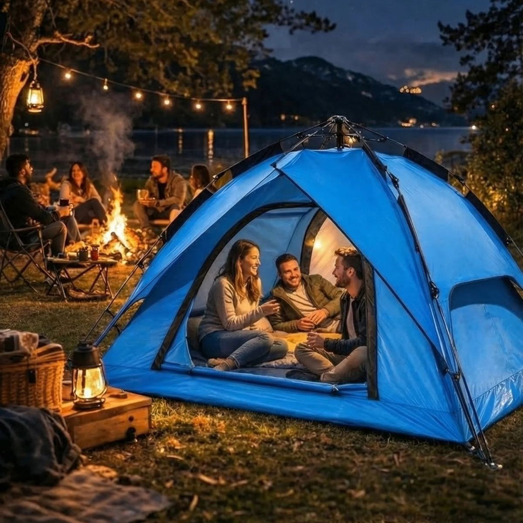 4 Kişilik Otomatik Kamp Çadırı – Çift Katmanlı, Suya Dayanıklı, Hızlı Kurulum Outdoor Aile ve Doğa Çadırı 200x200x140 cm (5538) 2