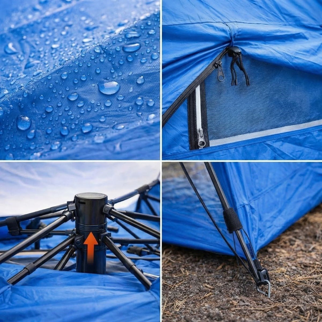 4 Kişilik Otomatik Kamp Çadırı – Çift Katmanlı, Suya Dayanıklı, Hızlı Kurulum Outdoor Aile ve Doğa Çadırı 200x200x140 cm (5538) 5