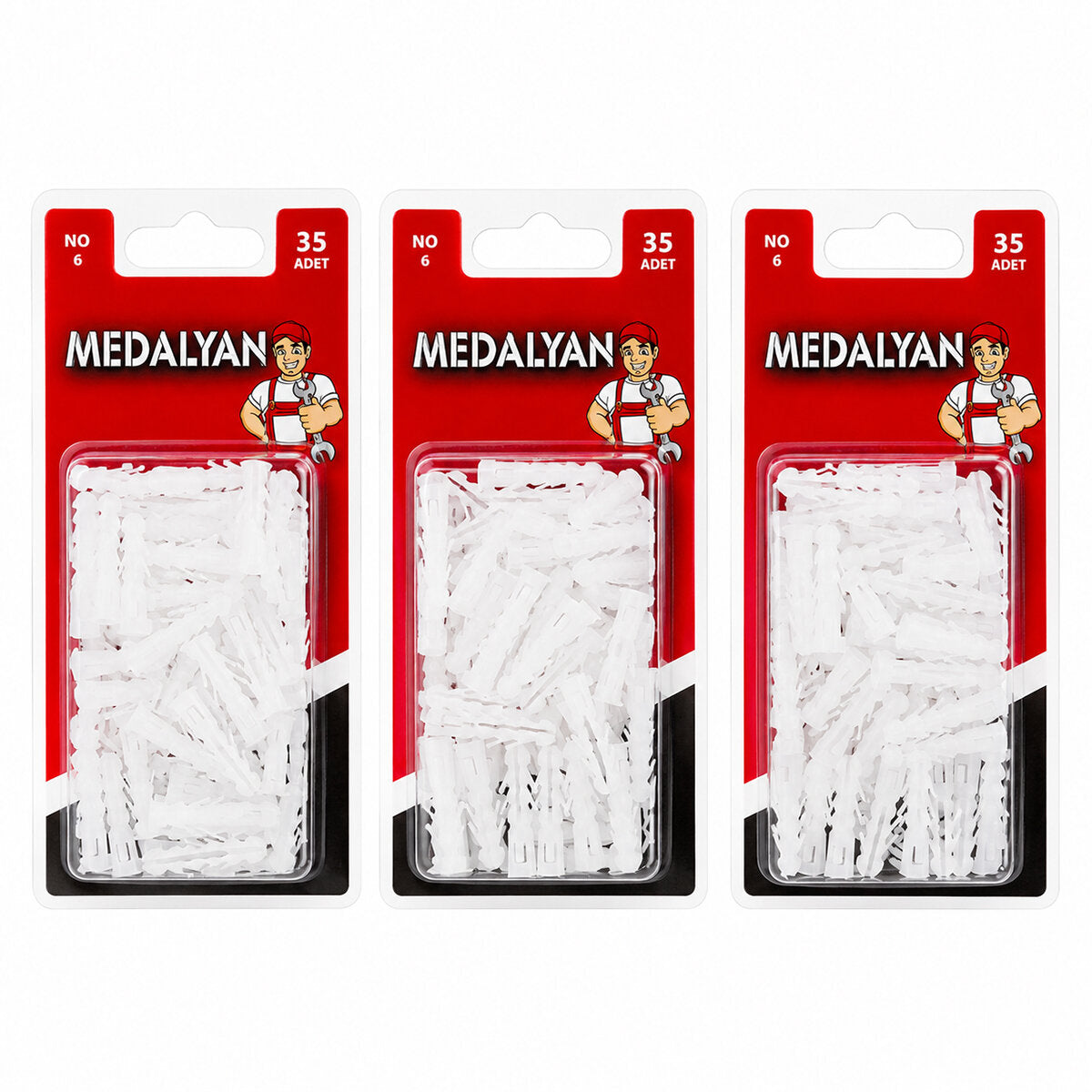 420 ADET NO-6 DÜBEL BEYAZ - PLASTİK 12X35PCS (5538) 1