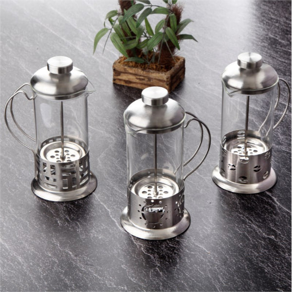 Çelik Kulplu Cam French Press - 350 ml 1