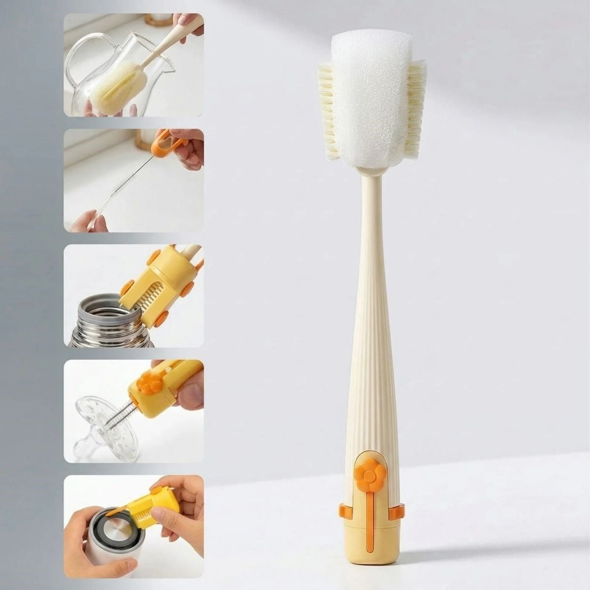 5’i 1 Arada Çok Amaçlı Şişe Temizleme Fırçası – Sürahi, Kavanoz, Pipet, Kapak, Emzik ve Biberon Temizlik Seti (5538) 1