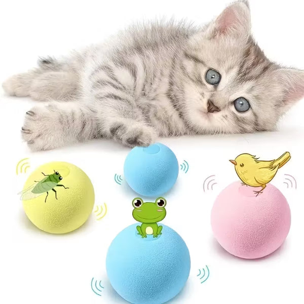 Kedi Otlu 3 Sesli İnteraktif Top Kedi Oyuncağı 1