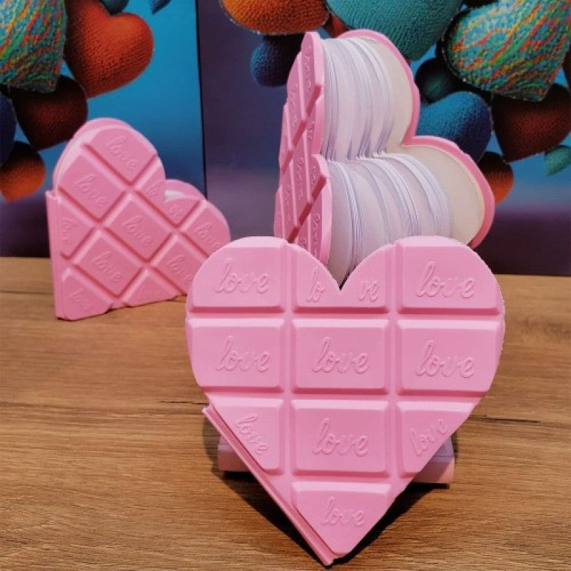 Kalpli Çikolata Not Defteri Pembe Renk 1