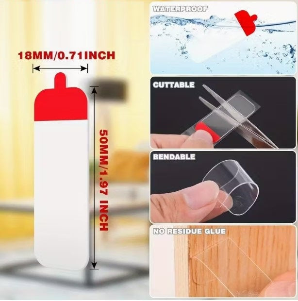 60 Parça Kolay Açılır Güçlü Çift Taraflı Bant 18mm*50mm (5538) 2