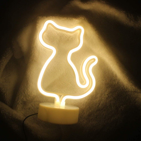 Neon Işıklı Kedi Tasarımlı Lamba 2