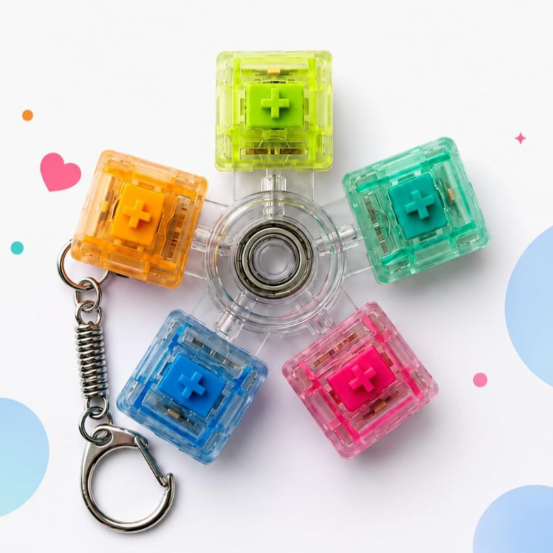 Mekanik Switch Klavye Stres Çarkı - Renkli Tuşlu Fidget Oyuncak 1