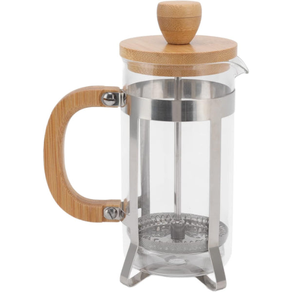Ahşap Detaylı 600 ml Cam French Press 3