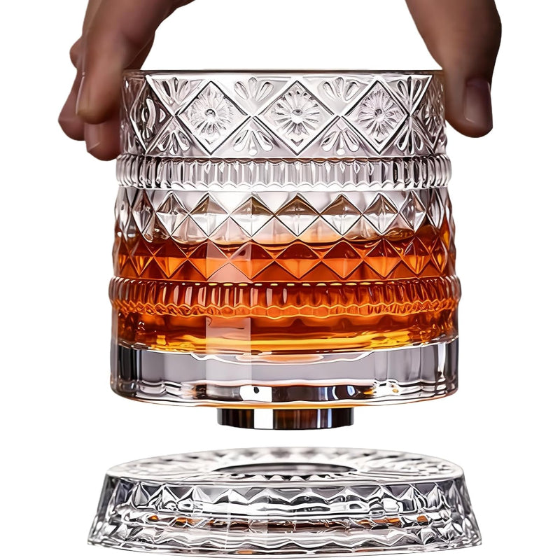 360 Derece Dönen Bardak - 280 ml - Kristal Cam 5