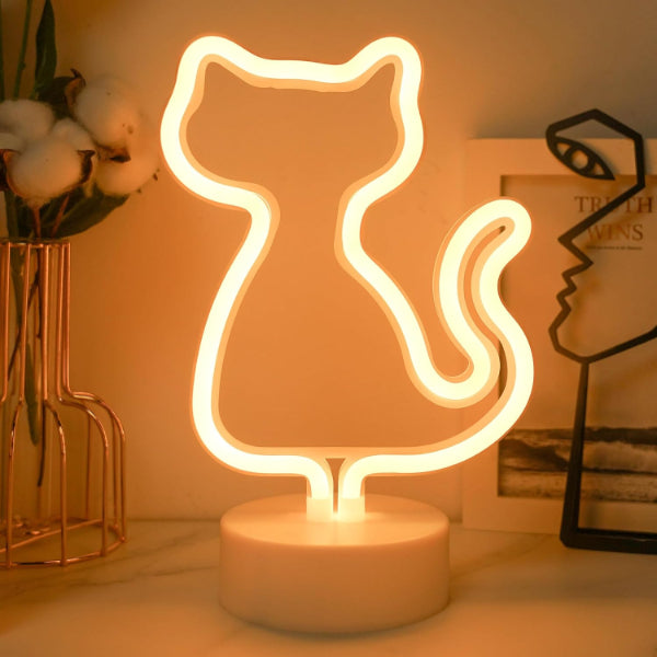 Neon Işıklı Kedi Tasarımlı Lamba 1