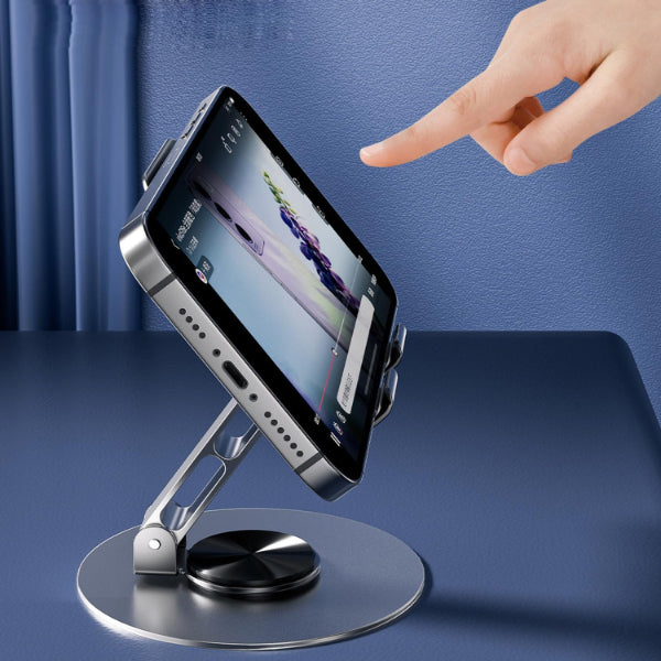 Dönebilir ve Katlanabilir Masaüstü Metal Telefon Tutucu 5