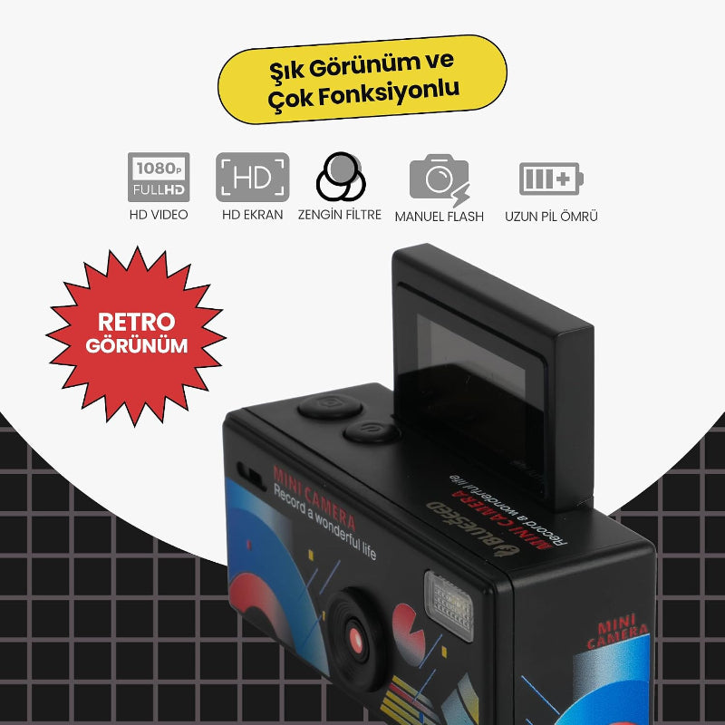 Dijital Mini Anahtarlık Kamerası - Katlanır Ekran - 1080p Çözünürlük 4