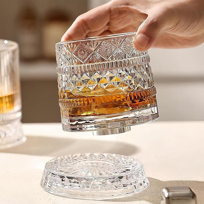 360 Derece Dönen Bardak - 280 ml - Kristal Cam 1