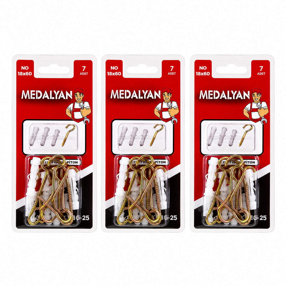 84 ADET 18X60 AÇIK PİTON DÜBELLİ 12X7PCS (5538) 1