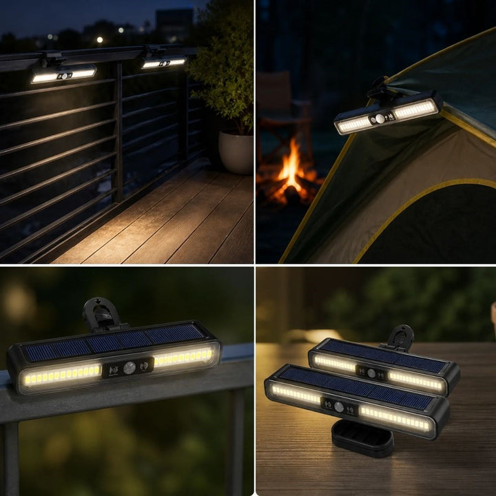 2'li Mandallı LED Solar Lamba - 36 LED - Hareket Sensörlü - 3 Modlu 1