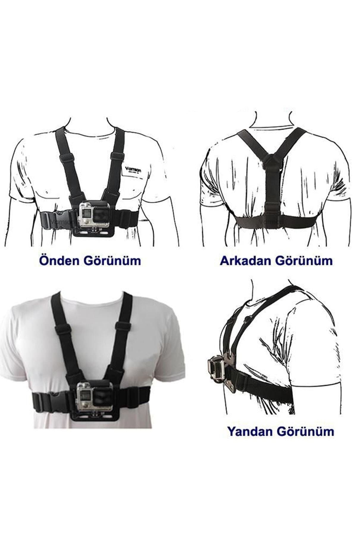 Aksiyon Kamerası Göğüse Sabitleme Kemeri 4