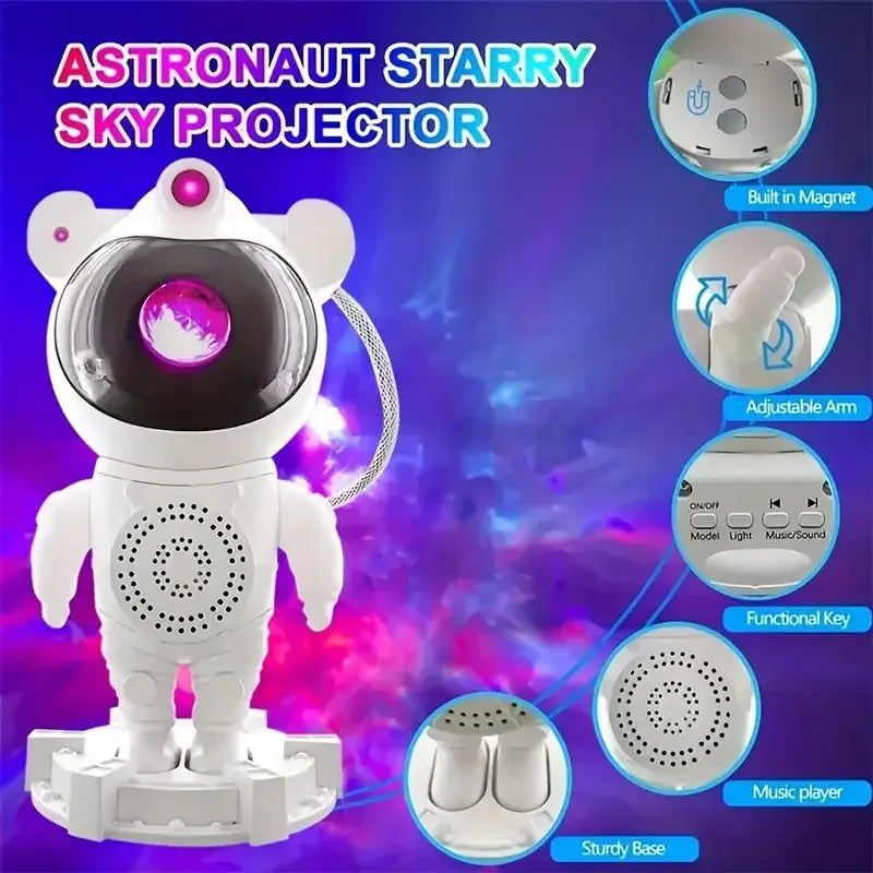Akıllı Astronot Projeksiyon Gece Aydınlatma & Bluetooth Hoparlör (5538) 2