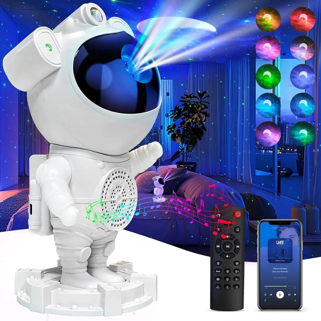 Akıllı Astronot Projeksiyon Gece Aydınlatma & Bluetooth Hoparlör (5538) 4